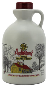 Anderson's Maple Syrup, Inc. Very Dark in 32 oz. plastic Jug brown