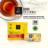 Ceylonzon Supreme Premium Ceylon Tea comes with 100 Ceylon tea bags 4 Wrapped in Pouch offering Bold, Crisp, Full-Bodied Flavor, Luxurious Aroma