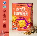 Better with Buckwheat Everything Crackers - Gluten-Free Crackers, Healthy Snack Crackers, Grain-Free, Non-GMO, Sugar-Free - Pair with Cheese, Hummus