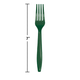 Trendware Hunter Green Plastic Forks, 72 Count