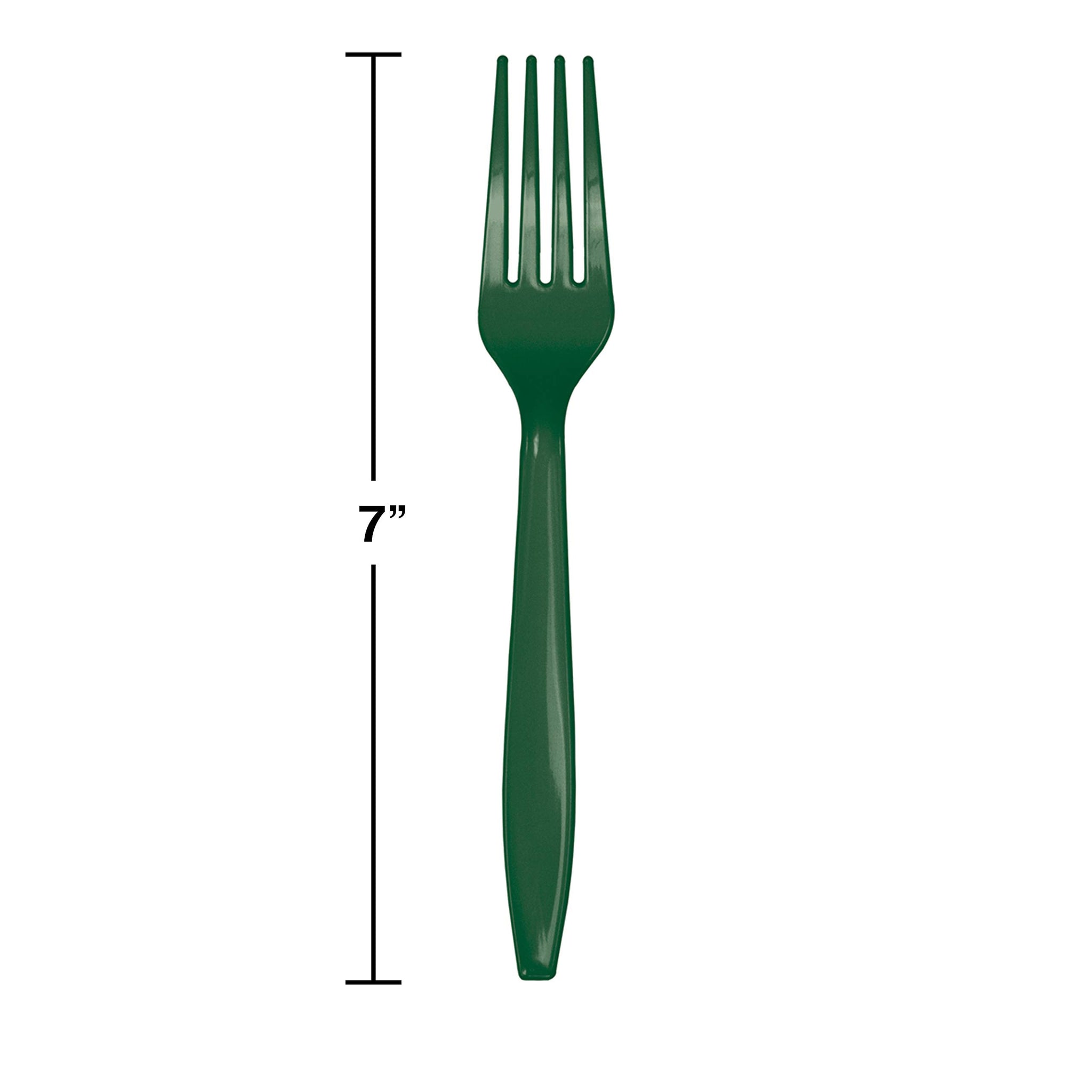Trendware Hunter Green Plastic Forks, 72 Count
