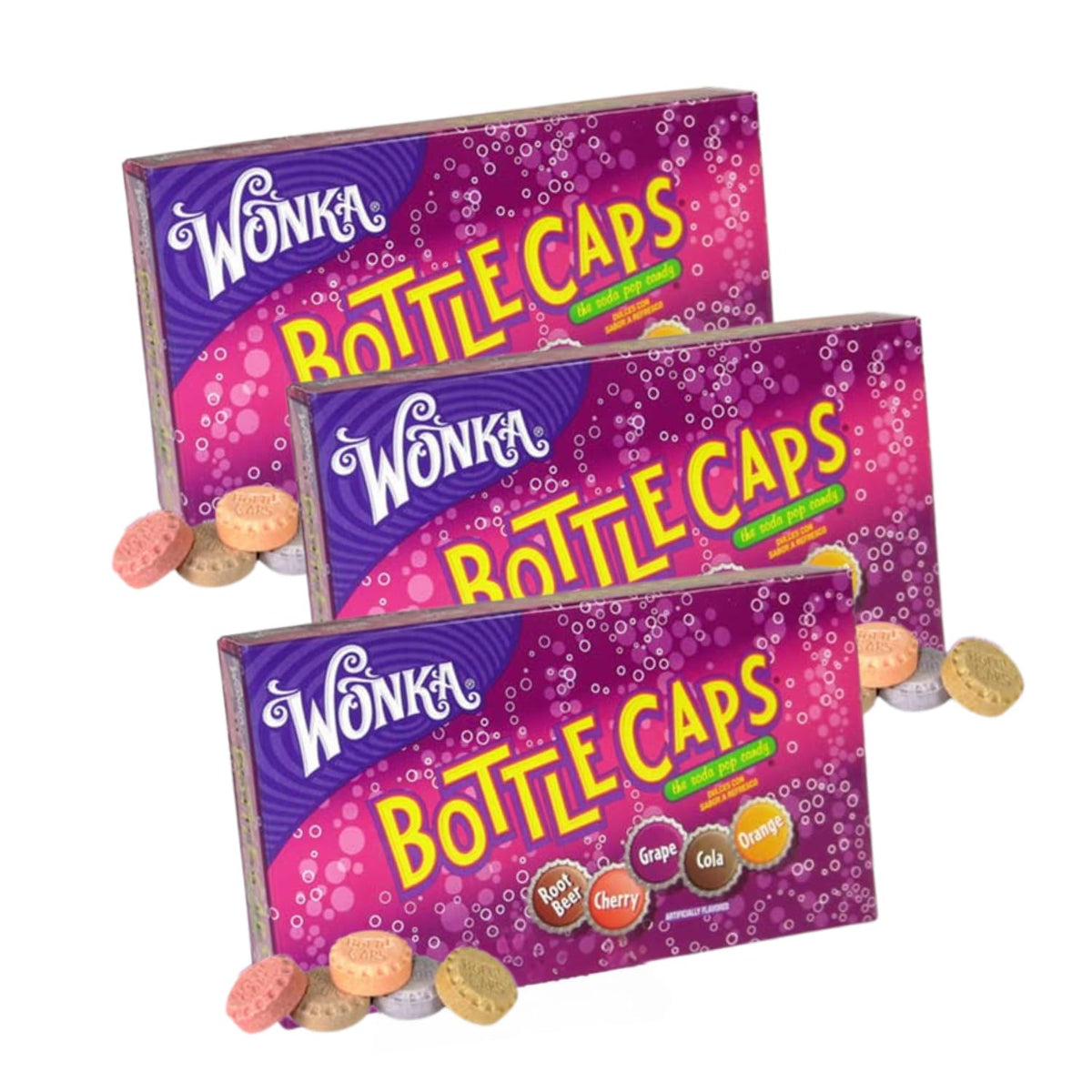 Bottle Caps - Pack of 3 - Soda Pop Candies - 5 oz. Movie Theater Boxes