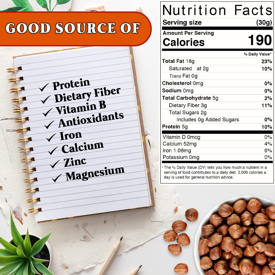 Presto Sales Large Shelled Hazelnuts Raw (AKA Filberts) 16 oz. | Non-GMO, Natural Healthy Protein Snack | Keto/Paleo Friendly | Resealable 1 lb bag
