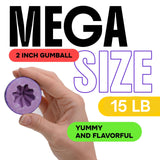 Chewing Gum for Kids - 2 Inch Jumbo Bubble Gum - 15lb Bulk Mega Fruit Shaped Gumballs - Assorted Fruit Flavored Gums