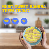 Bubs Banana Sweet Ovals. 1 POUND of Banana Toffee Caramel Soft & Chewy Swedish Candy, Marshmallow Gummy Hybrid. Vegan, Gluten and Gelatin Free Foam