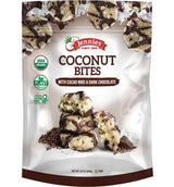 Jennies USDA Organic Coconut, Cacao Nibs and Dark Chocolate Bites, Raw, Plant-Based, Vegan, Certified Gluten Free, Non-GMO, Sulfite Free, OU Kosher