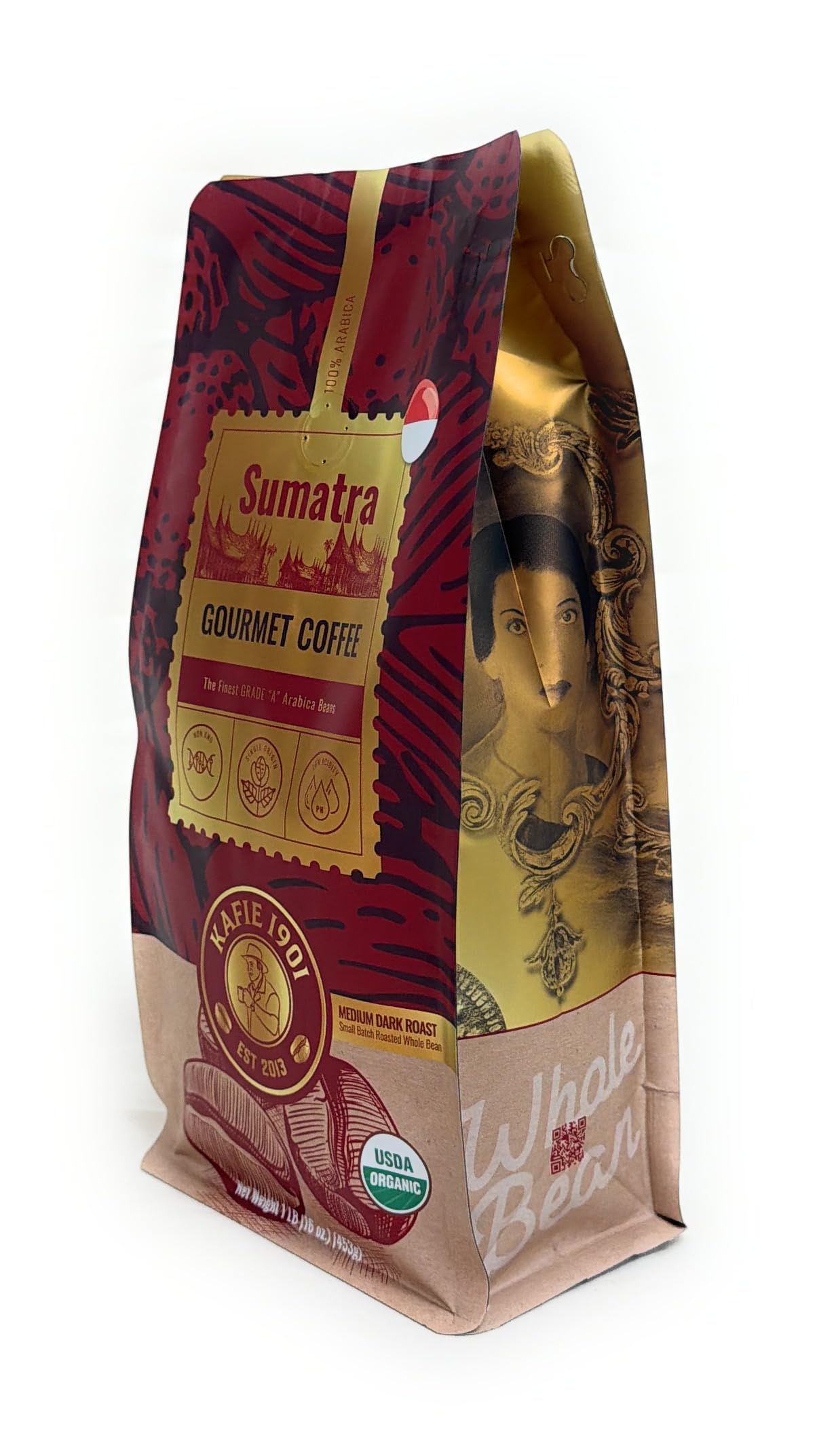 Kafie 1901 Sumatra Coffee - 1 lb Whole Bean - Single Origin, Specialty Grade, Small-Batch Roasted in Miami