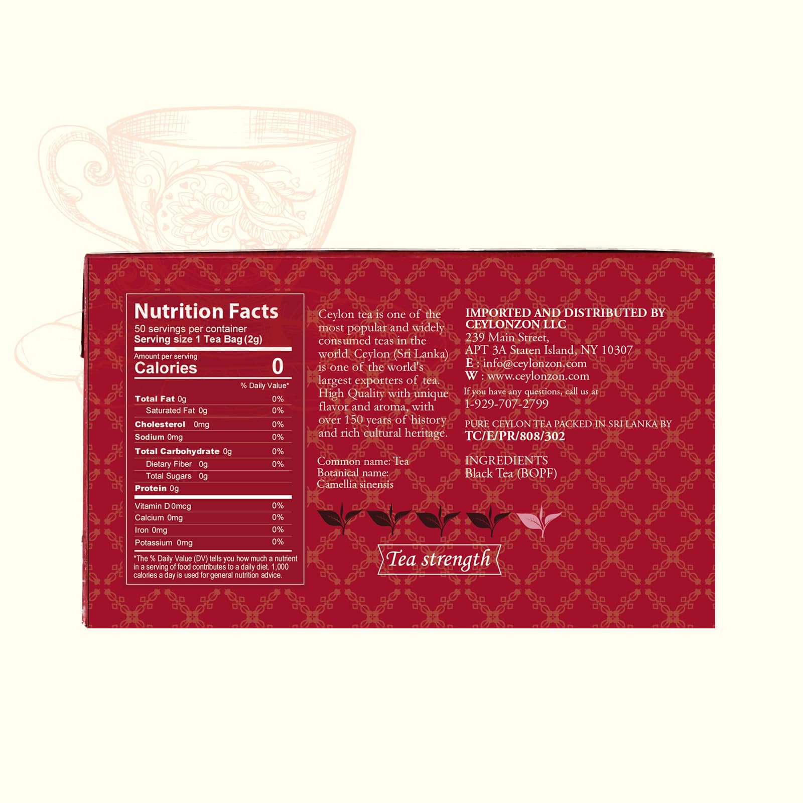 English Breakfast Tea Classic Taste 50 Individually Foil-Wrapped Tea Bags, Perfect Strong, Robust & Flavory Natural Black Tea Ideal for Cozy Mornings