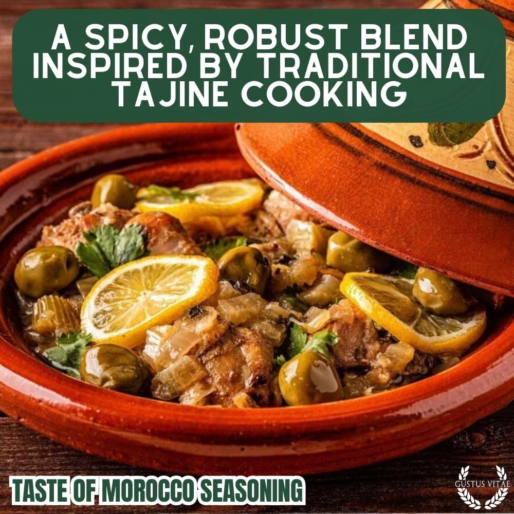 Taste of Morocco | Gourmet Seasoning | Authentic Artisanal Spice Blend | Non GMO, All Natural | Handcrated in Small Batches in USA | Ultra Premium