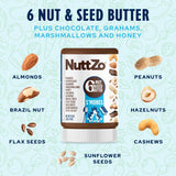 NuttZo S’mores Nut & Seed Butter - 16oz | Creamy Blend with Peanuts, Cashews, Almonds, Graham Crackers, Dark Chocolate & Marshmallows | 5g Sugar, 6g