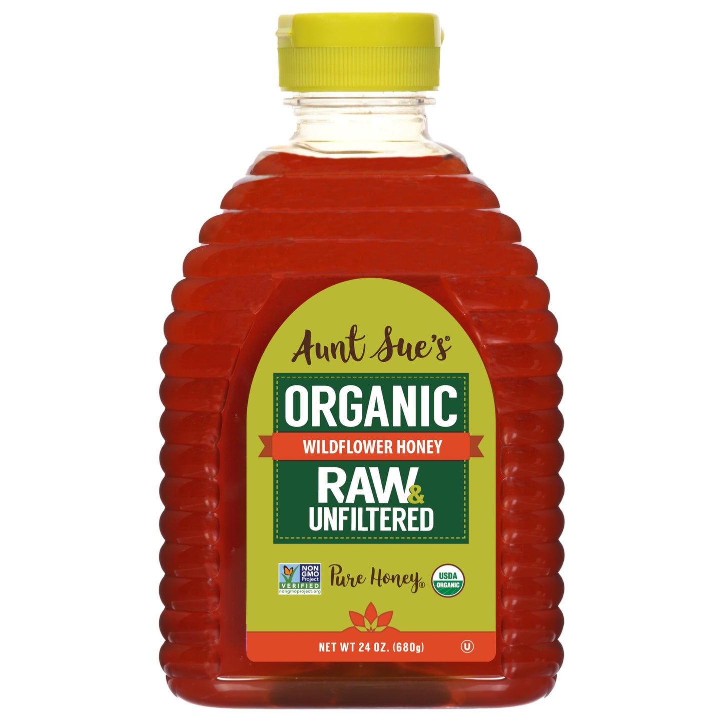 Aunt Sue’s Raw & Unfiltered Organic Honey, Light Amber, USDA Organic, 24 Ounce (Pack of 1)