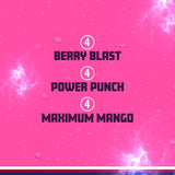 Sparkling Ice Energy Variety 12Pk. Energy Drinks with Vitamins + Antioxidants, Zero Sugar, Berry Blast, Maximum Mango, Power Punch flavors. 12 fl oz