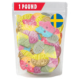 Bubs Swedish Candy Mix - 1 lb Sweet & Sour Gummies | Assorted Skulls, Ovals, Rombs | Fresh & Soft Foam Swedish Candy From Sweden (1 Pound)