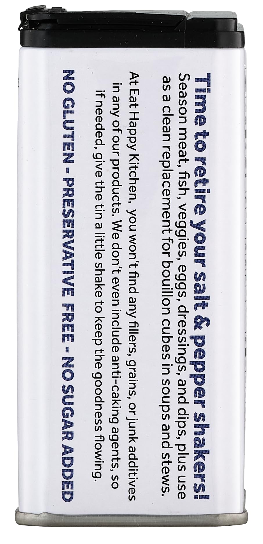 Eat Happy Kitchen Salt Dust Seasoning, 4.3 Oz - All-Purpose Salt & Pepper Replacement - No Sugar Added, Gluten Free, No Fillers - Clean Flavor