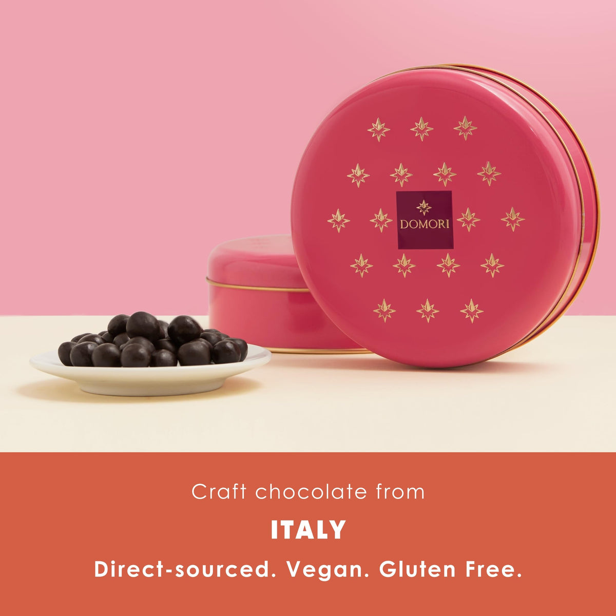 Domori Chocolate Coated Amarena Cherries Tin Gift Box