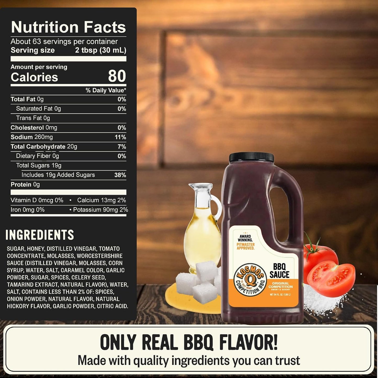 Kosmos Q Original New Competition BBQ Sauce, Sweet and Smoky Barbecue Sauce for Ribs, Pulled Pork, Brisket, Chicken & More, Award-Winning Competition