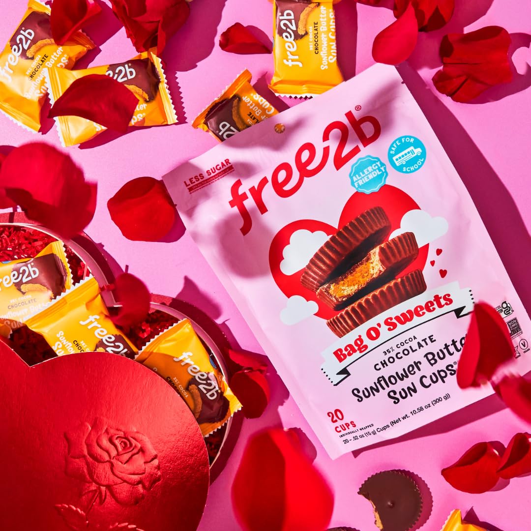 Free2b Bag O' Sweets Mother's Day Collection of Sunflower Butter Sun Cups, Safe for Schools and Allergy Friendly, Gluten-Free, Dairy-Free, Nut-Free