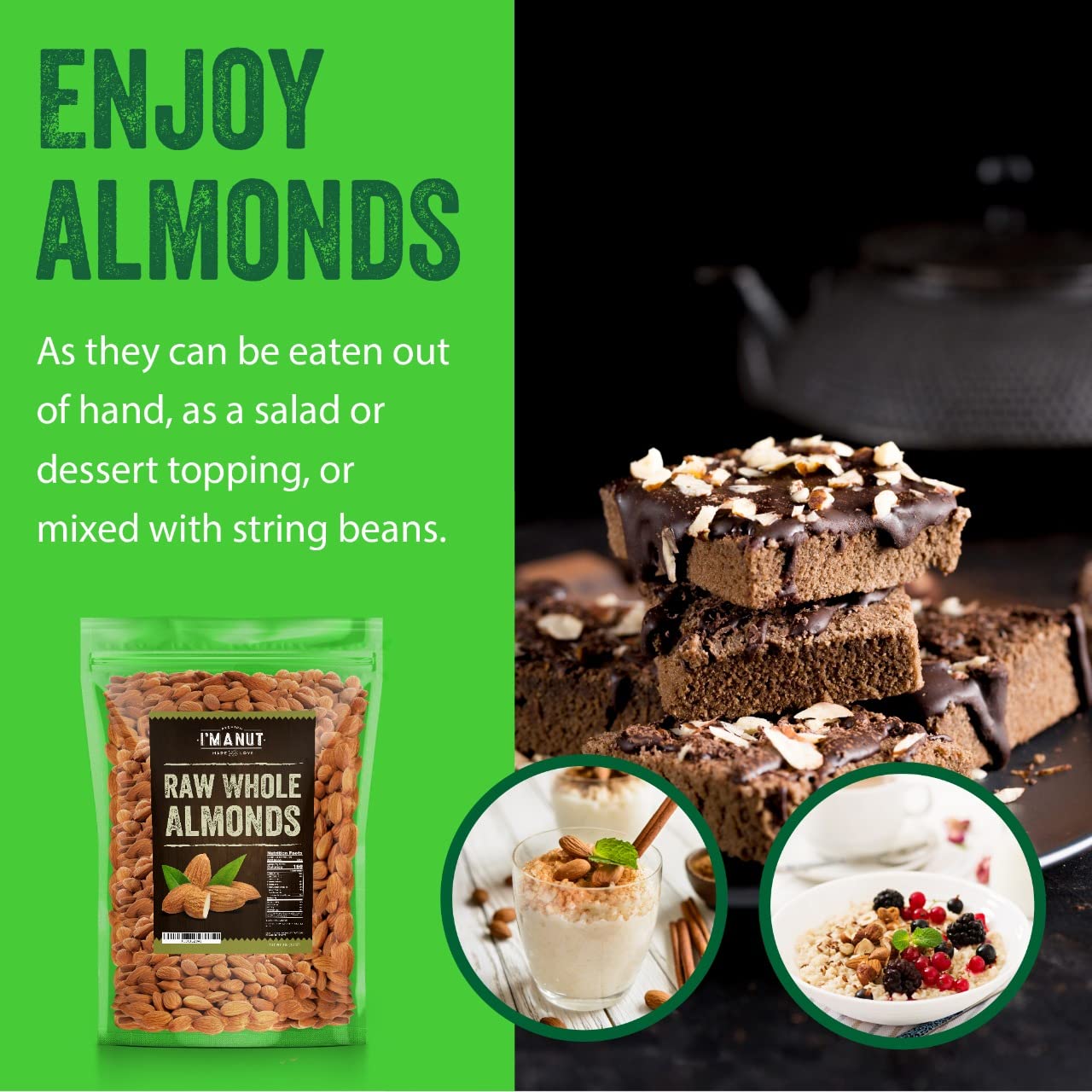Raw California Almonds 16 oz (1 lb) | Natural | Whole | Batch Tested Gluten & Peanut Free | No PPO | Non-GMO | No Herbicide | Healthy Protein boost |
