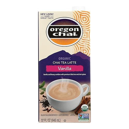 Oregon Chai Organic Vanilla Chai Tea Lattte Concentrate, 32 Ounce - 6 per case.