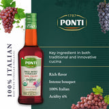 Ponti 100% Italian Red Wine Vinegar for Cooking - Organic Red Wine Vinegar with Balanced Acidity & Harmonious Bouquets - Ideal for Salads, Seafood and Dark Meats - USDA Certified, 16.9 fl oz