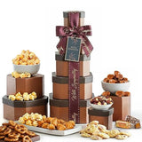 Broadway Basketeers Sympathy Gift Basket Tower - Gourmet Food Gift for Loss of Loved One - Bereavement & Condolences Gift Basket with Cookies & Snacks