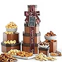 Broadway Basketeers Sympathy Gift Basket Tower - Gourmet Food Gift for Loss of Loved One - Bereavement & Condolences Gift Basket with Cookies & Snacks