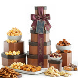Broadway Basketeers Sympathy Gift Basket Tower - Gourmet Food Gift for Loss of Loved One - Bereavement & Condolences Gift Basket with Cookies & Snacks