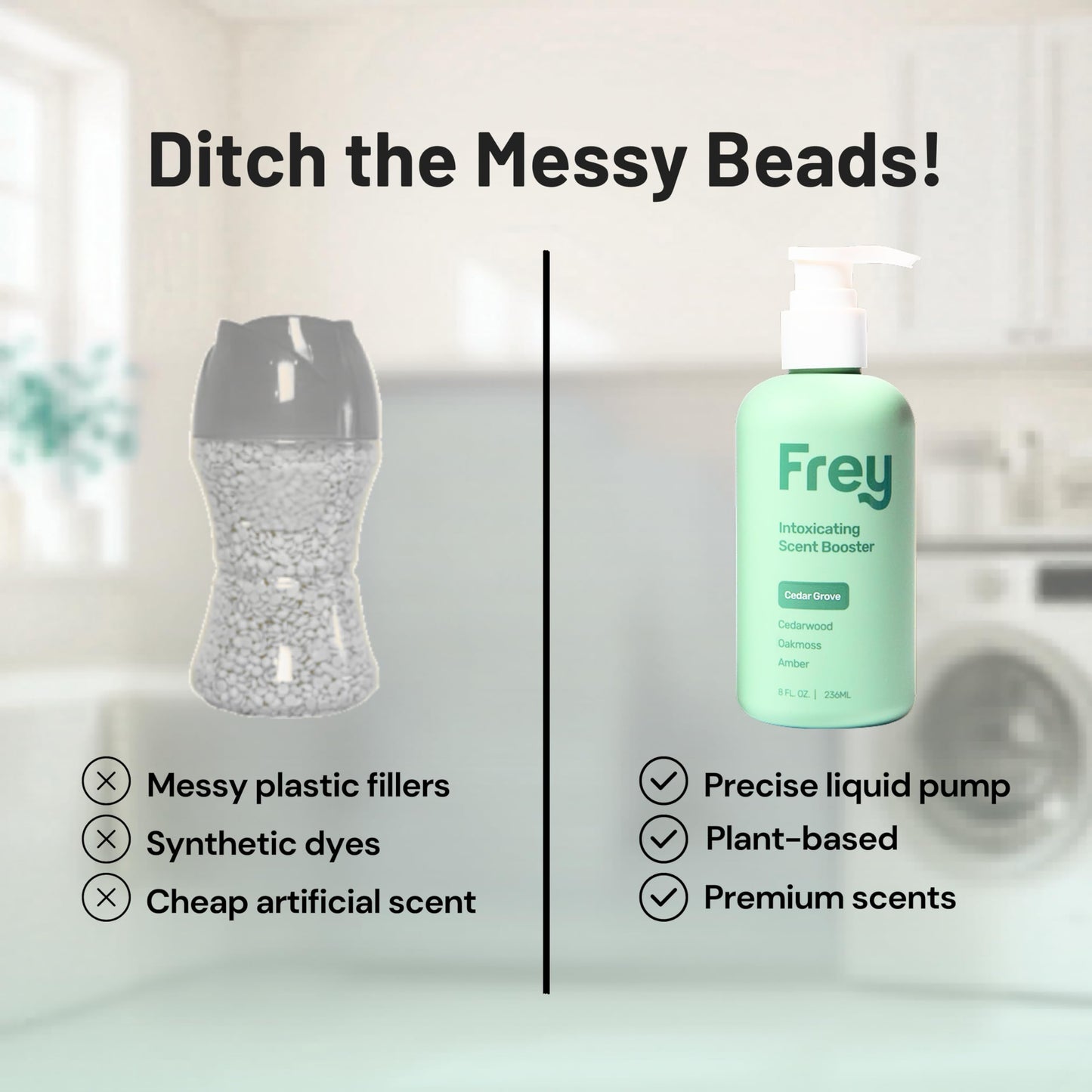 FREY In-Wash Laundry Scent Boosters - Fragrance Booster & Fabric Smell Deodorizer | Odor Eliminator for Fresh Scented Clothes (8 Fl (Pack of 2), Cedar