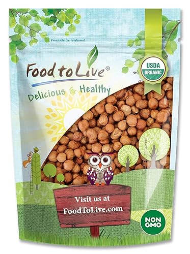 Food to Live Organic Hazelnuts, 1 Pound - Non-GMO, Raw Filberts, Whole, Shelled, Unsalted, Kosher, Vegan, Bulk. Crunchy, Wholesome Snack. Great