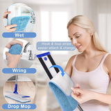 18" Professional Microfiber Mop Floor Cleaning mop, Flat Mop with Stainless Steel Handle,4 Reusable Washable Mop Pads and mop Pads Brush,Microfiber