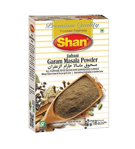 Shan Zafrani Garam Masala Powder 7.05 oz (200g) - Premium Quality All Purpose Spice Blends for Garnishing Curries - Halal and Suitable for Vegetarians