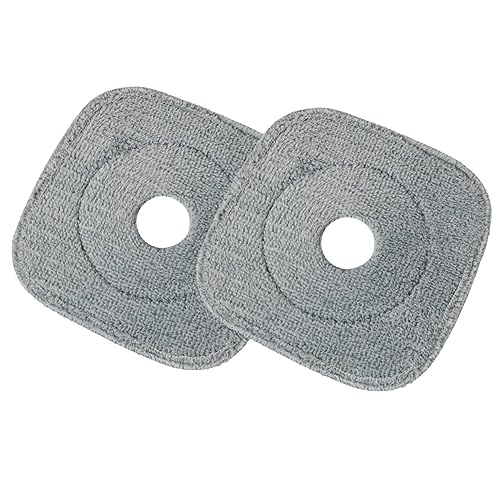 2 Pack 9 Inch Square Microfiber Pad Refill Compatible with True & Tidy Thick SPIN-800 TrueClean Mop, M16 and Most Square Spin Mop, Bucket - Grey
