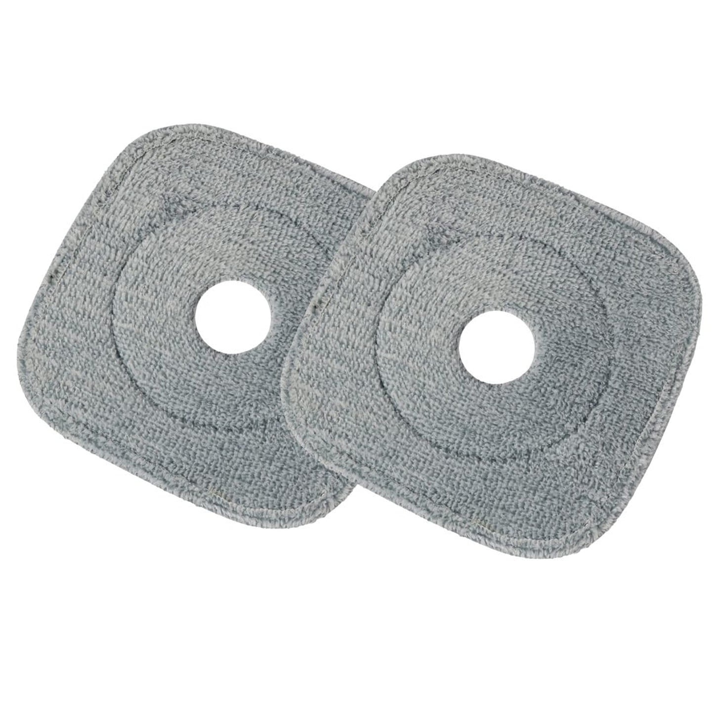2 Pack 9 Inch Square Microfiber Pad Refill Compatible with True & Tidy Thick SPIN-800 TrueClean Mop, M16 and Most Square Spin Mop, Bucket - Grey