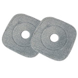 2 Pack 9 Inch Square Microfiber Pad Refill Compatible with True & Tidy Thick SPIN-800 TrueClean Mop, M16 and Most Square Spin Mop, Bucket - Grey
