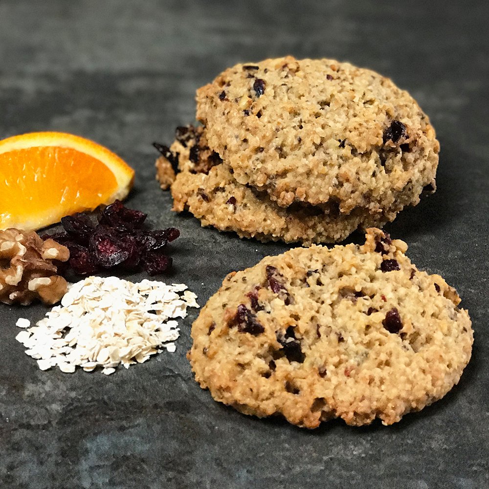 Dancing Deer New Fresh Baked Oatmeal Breakfast Cookies (Cranberry Orange Walnut)-12 Counts -2 oz per count