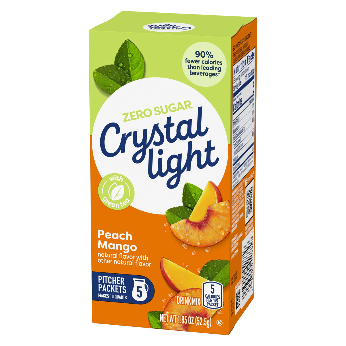 Crystal Light Peach Mango Green Tea Drink Mix, 10-Quart Box (Pack of 7)