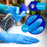 SAFEKO Disposable Exam Nitrile Gloves, Latex Free, Powder Free (X-Large, Blue)