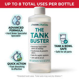 Think Crucial Toilet Tank Cleaner Concentrate - 35% Citric Acid, 8 Uses, Bleach-Free, No Blue Dye, Septic Safe - 16 fl oz