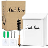 FIRSTSPIN Magnetic Lint Bin for Laundry Room - Black Metal Lint Holder with Lid - Wall Mount & Magnetic Trash Can - Modern Farmhouse Style for Laundry