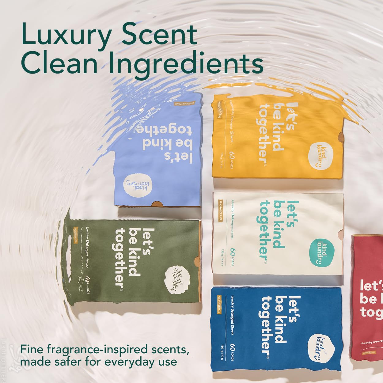 Kind Laundry Detergent Sheets - 60 Loads Ocean Breeze, EWG Verified, No Residue After Wash, Eco Plastic-Free Liquidless Laundry Soap, Non-Toxic
