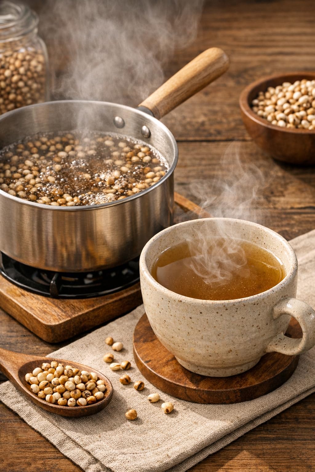 NICE WITCH'S Roasted Job’s Tears (Yulmu,? ??) 10.58 oz (300g) | Whole Grain Adlay Tea | Korean Traditional Herbal Tea | Caffeine-Free, Naturally Nutty