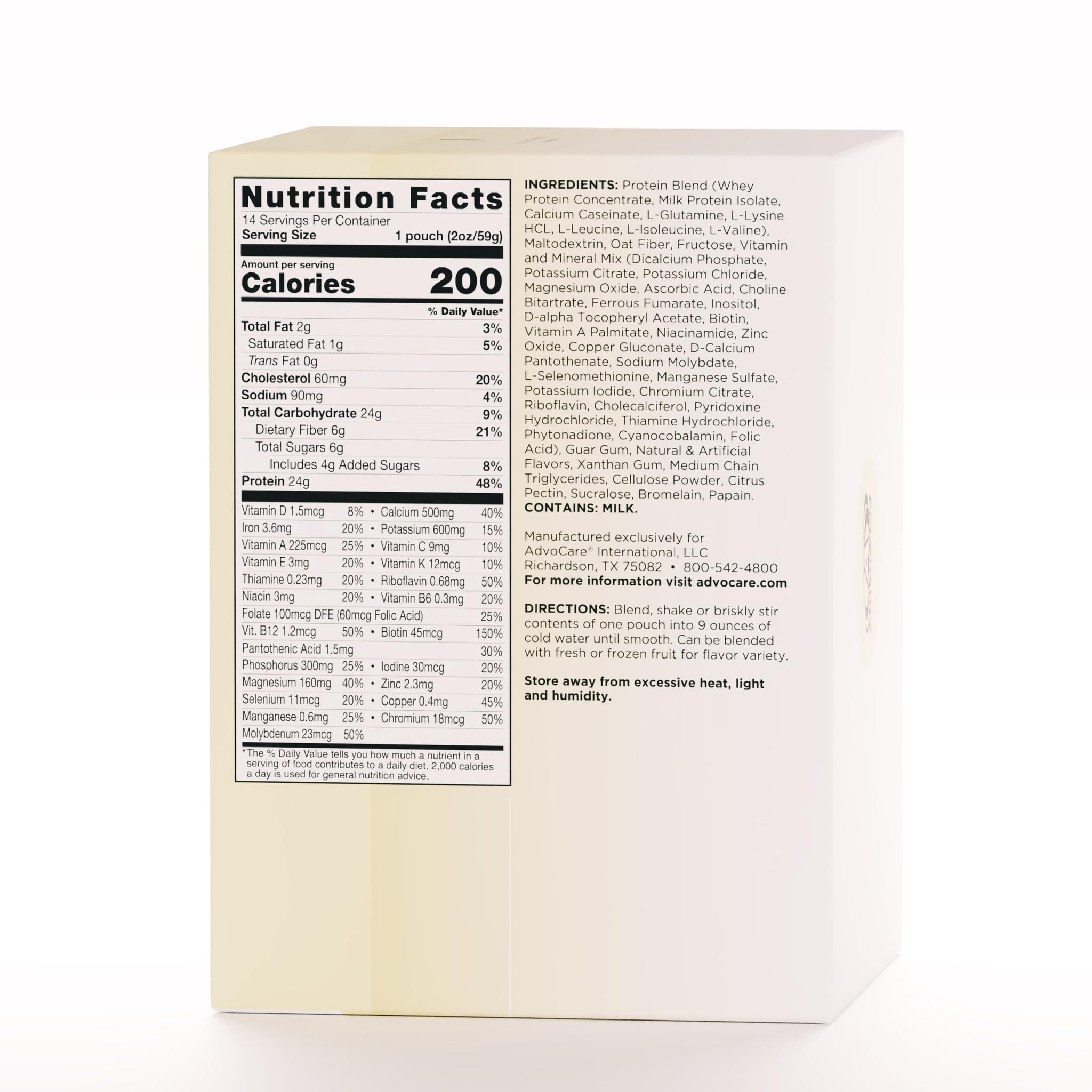 AdvoCare Meal Replacement Shake - Convenient, Delicious Shake Mix with Vitamins, Fiber & Protein - Contains Whey Protein, Oat Fiber, Biotin & More
