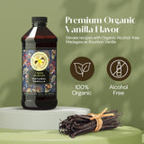 Organic Vanilla Alcohol?Free Flavor, 16 fl oz - Madagascar Bourbon vanilla, 100% natural, sugar?free, GMO?free, gluten?free, vegan, paleo, keto