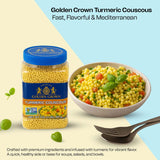 Golden Crown Premium Turmeric Couscous - 32 oz (2Lb) | Microwavable Meals Turmeric Couscous | Premium Quality Non GMO Project Verified | Natural Soups Side Dishes Mediterranean | Having No Cholesterol Vegan