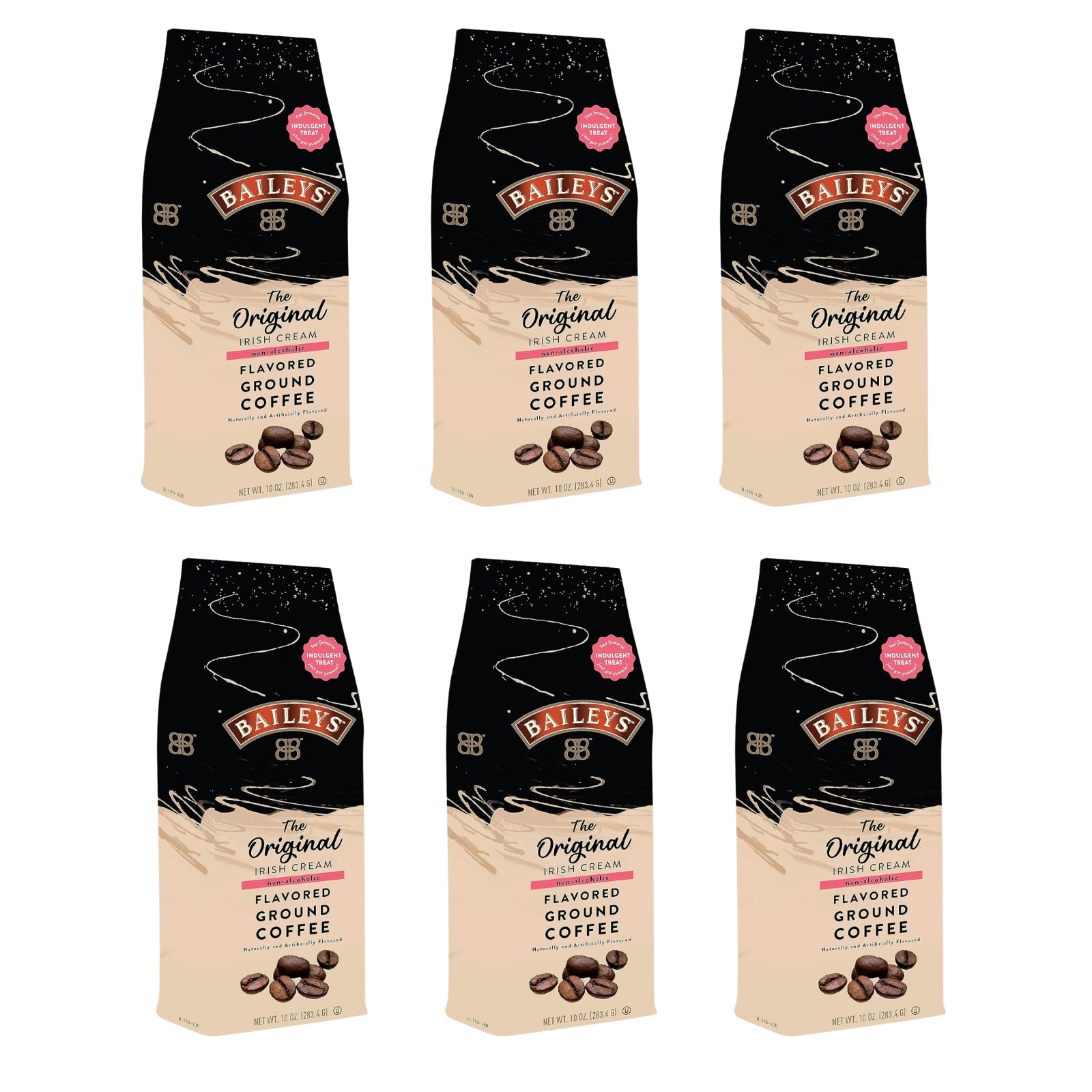 Baileys Original Irsh Cream Flavored Medium Roasted Ground Coffee - 10 Ounce Bag (Pack of 6)