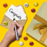 M&M'S Pre-Designed Congrats Milk Chocolate Candy - 2lbs of Bulk Candy with Congratulatory Graphics for Gifts, Parties, Employee Recognition