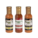 Peggy's Variety Pack - 2 Garlic Parmesan & 1 Sriracha Parmesan Sauce (12oz Each) | Scranton, PA Local Brand | Made in USA | Perfect for Marinades