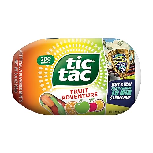 Tic Tac Fruit Adventure, On-the-Go Pocket-Sized Mints, 200 pieces, 3.4 oz Single Pack
