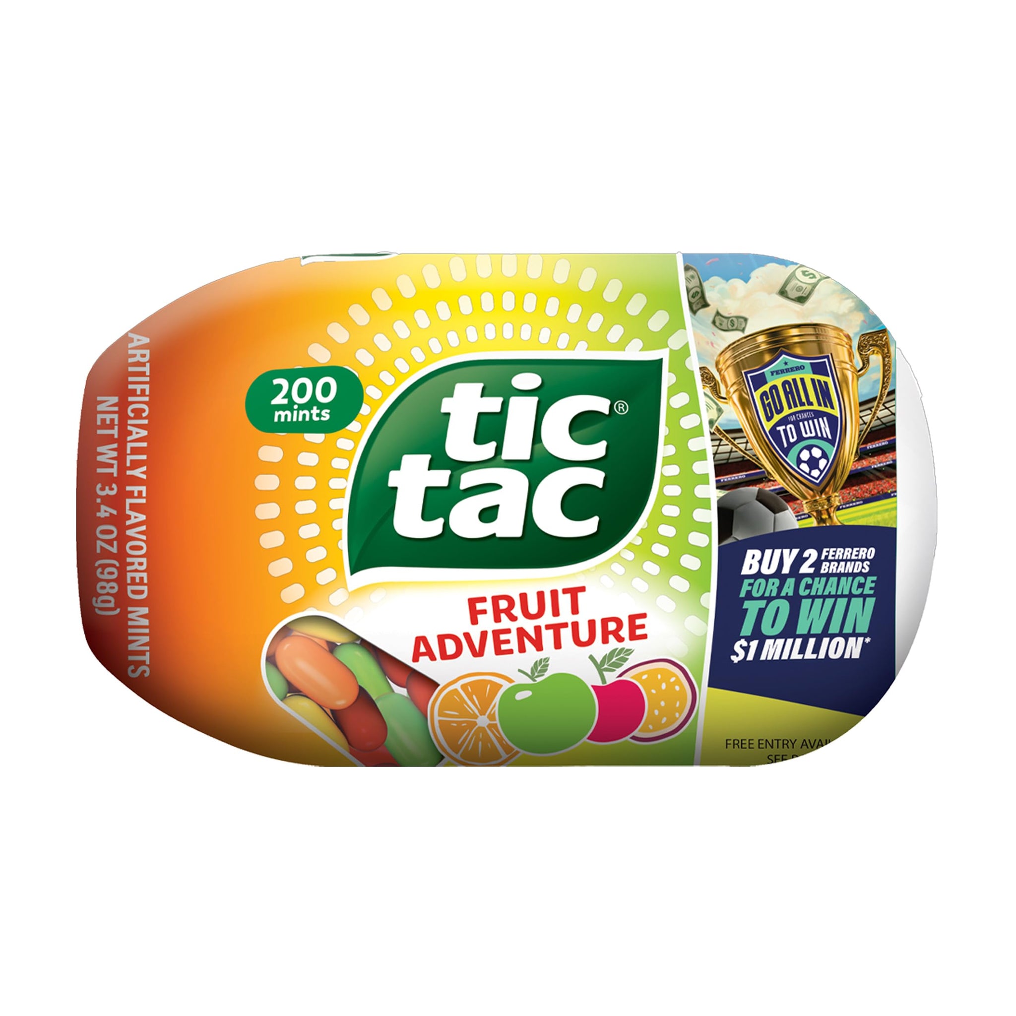 Tic Tac Fruit Adventure, On-the-Go Pocket-Sized Mints, 200 pieces, 3.4 oz Single Pack