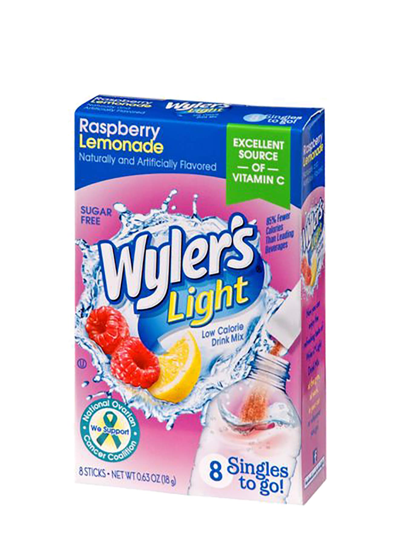 Wyler's Light raspberry-lemonade singles to go, sugar free, 8 packets per box (pack of 4 boxes)